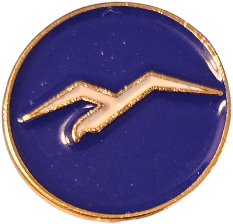 Gliding A badge metal pin product photo with one gull